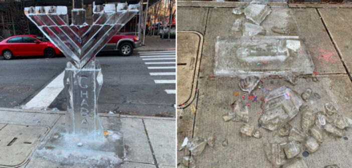 Une ménorah de glace brisée dans un centre Chabad de l’Upper East Side